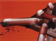 Rote Serie 1, Ohne Titel, 2003, Gouache auf Papier, 36x48